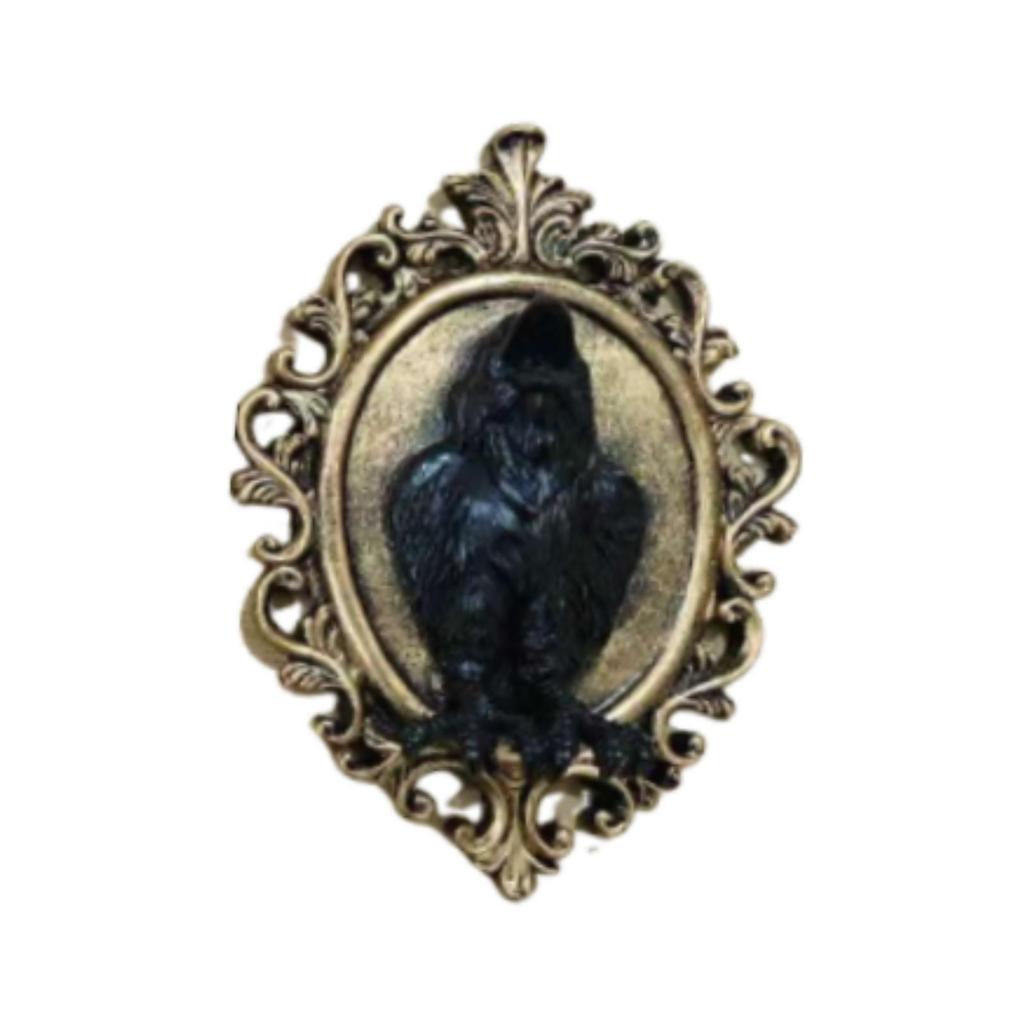 Gotische Wandkunst Dekoration Krähe Harzskulptur Modernes Dekoratives Stück für Hausdekoration Innenraum