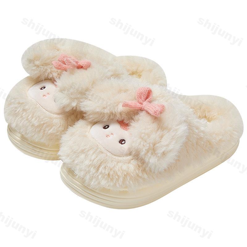 Couple Cotton Slippers 2025 Autumn Winter New Cute Women's Non Slip Indoor Home Shoes Lightweight Comfort Warm Men's Plush Shoes