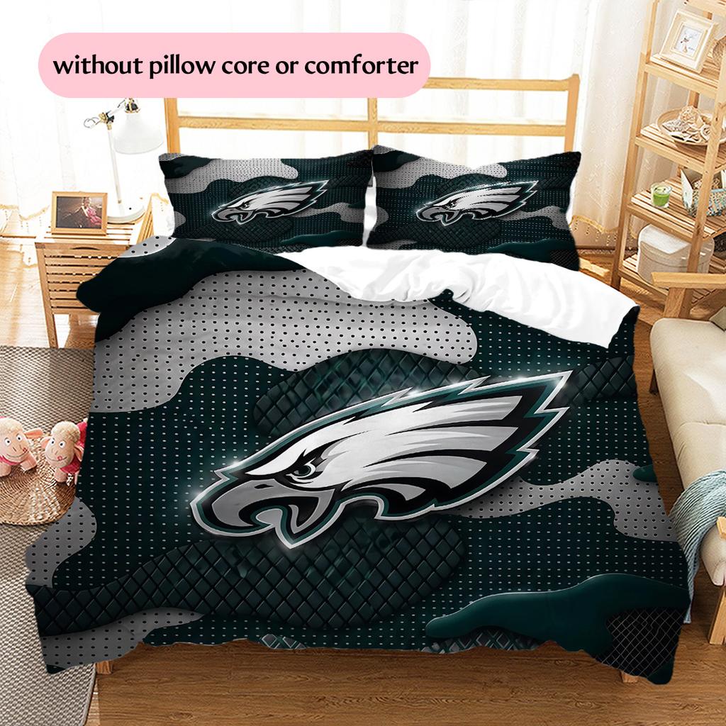 Philadelphia Eagles2 Pattern Bedding Quilt Set  Home Decoration  Gift (1 * Duvet Cover + 2 * Pillowcase  Without Core)