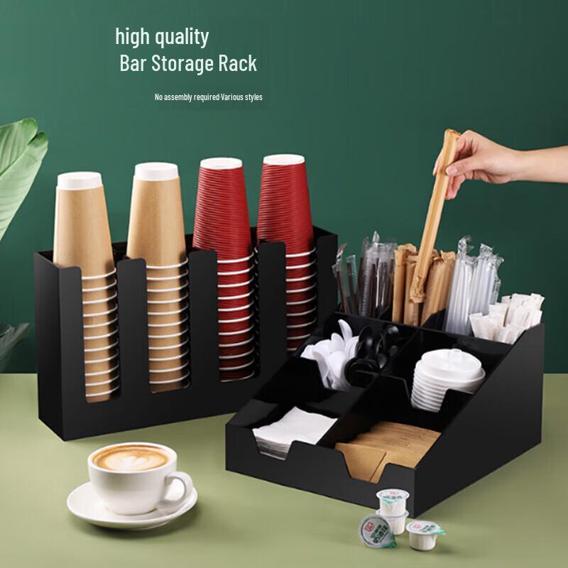 Wooden Cafe Cup and Straw Organizer