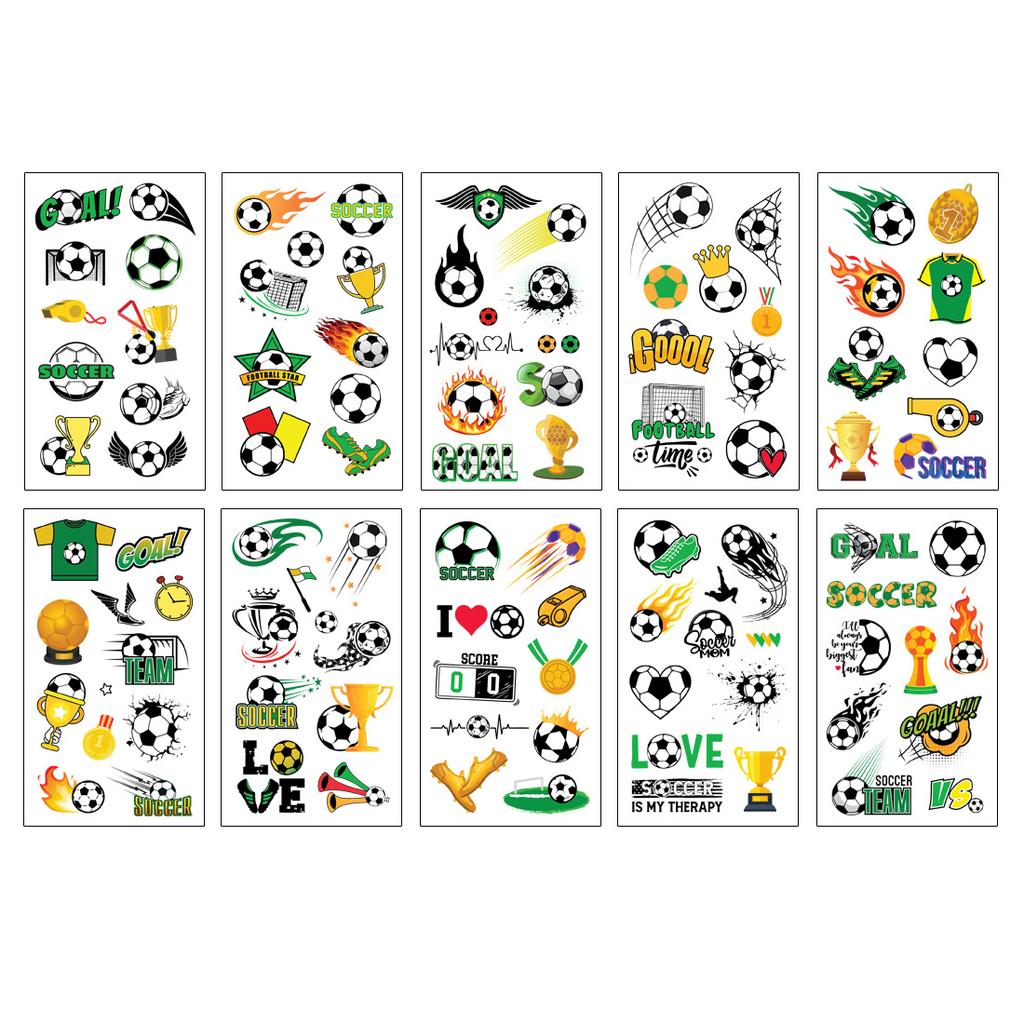 Football Soccer Temporary Tattoo Stickers, Waterproof Sports Event Fan Club Body Art Fake Tattoo Decals For Kids Adults