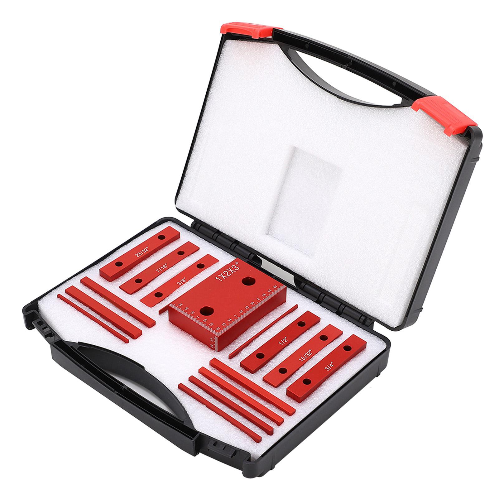 

16Pcs Setup Block Gauge Set High Accuracy Rugged Clear Scale Woodworking Height Gauge Kit