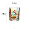 Bicchiere da Whiskey in Vetro Cristallo Colorato Dipinto Stile Europeo, Bicchiere da Acqua per la Casa, Tazza da Tè, Bicchiere da Acqua in Vetro Colorato con Motivo Intrecciato