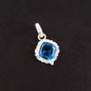 Cushion Swiss Blue Topaz Stone Sterling Silver Artisan Sisters Gift New Pendant PP-2-7