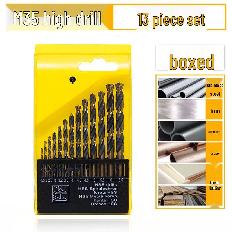 Burghiu elicoidal M35 Cobalt pentru tablă metalică din oțel inoxidabil de înaltă duritate.