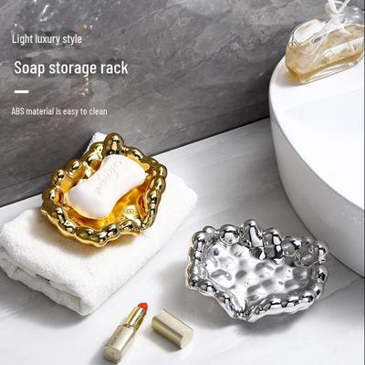 Porte-savon de luxe électroplaqué avec égouttoir et support mural sans perçage