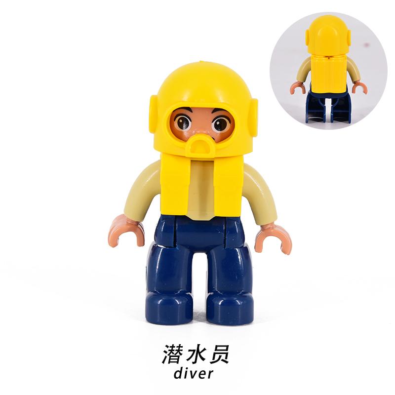 Figure Singole Pompieri Bambino Ladro Poliziotto Mamma Taglia Grande figure familiari Mattoncini mattoni Giocattoli per Bambini regali