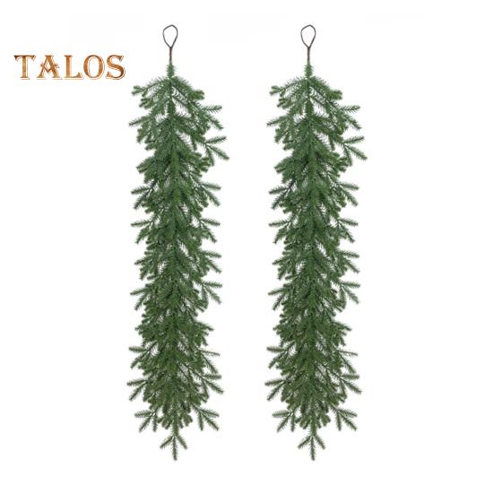

2 шт. искусственная гирлянда из сосновых иголок, реалистичные сосновые ветки ручной работы, праздничная подвесная гирлянда из зелени для рождественского декора каминной полки 2pcs