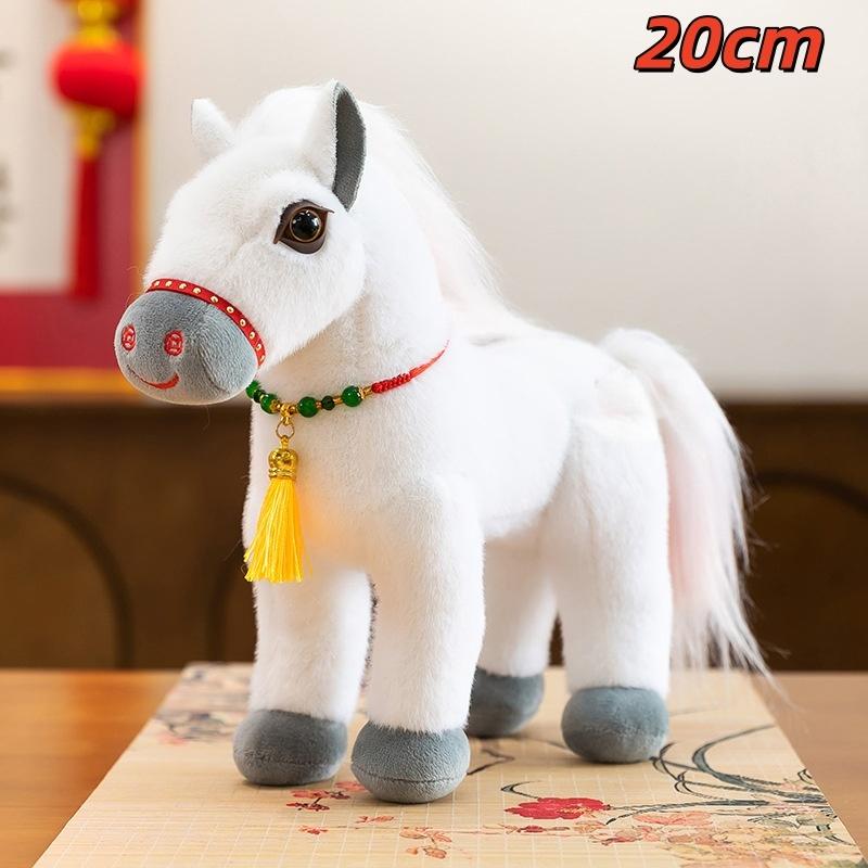 1Pcs Blessing Message Horse Doll Keychain Red Horse Plush Stuffed Toys Bag Pendant Year Gift For Friends