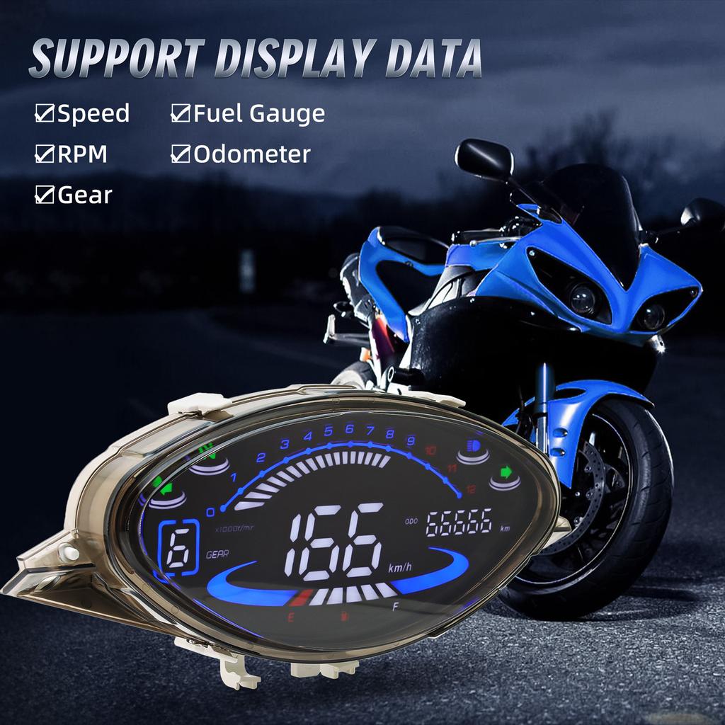 LED Digitales Motorrad-Tachometer Drehzahlmesser Armaturenbrett Für Honda Biz100 Biz125 C100 Brasilien Armaturenbrett Tachometer Kilometerzähler Geschwindigkeitsmesser