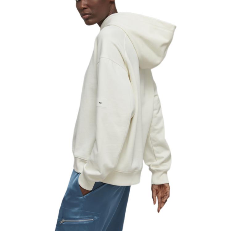 Y-3 SS23 Solid Color Hooded Pullover Long Sleeve Sweatshirt Men sweatshirt White IB4811