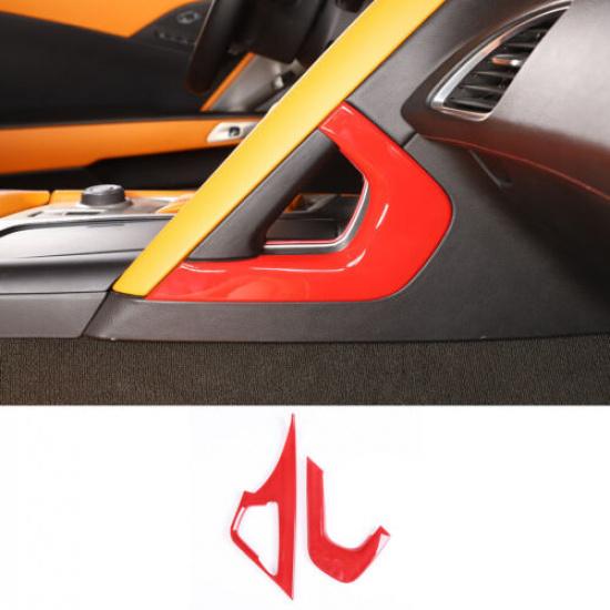 ABS Red Passenger Center Grab Handle Cover Decorate Trim For Corvette C7 14-