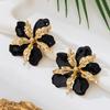 High-End European & American Petal Earrings: Exaggerated Floral Studs for Women