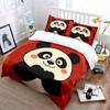 Süßes Panda Plüschtier Set Weiche Bequeme Bettbezug Bettwäsche Set Enthalten 1*Bettbezug & 2*Kissenbezüge Geschenk
