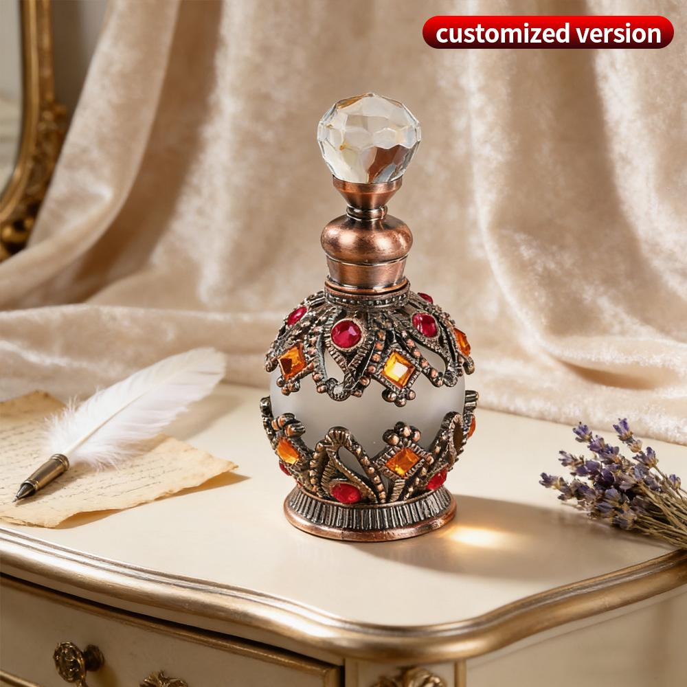 15ml Portable Jewelry-Encrusted Perfume Bottle Refillable Vial for Fragrance Storage Desktop Decor Festival Gift Idea