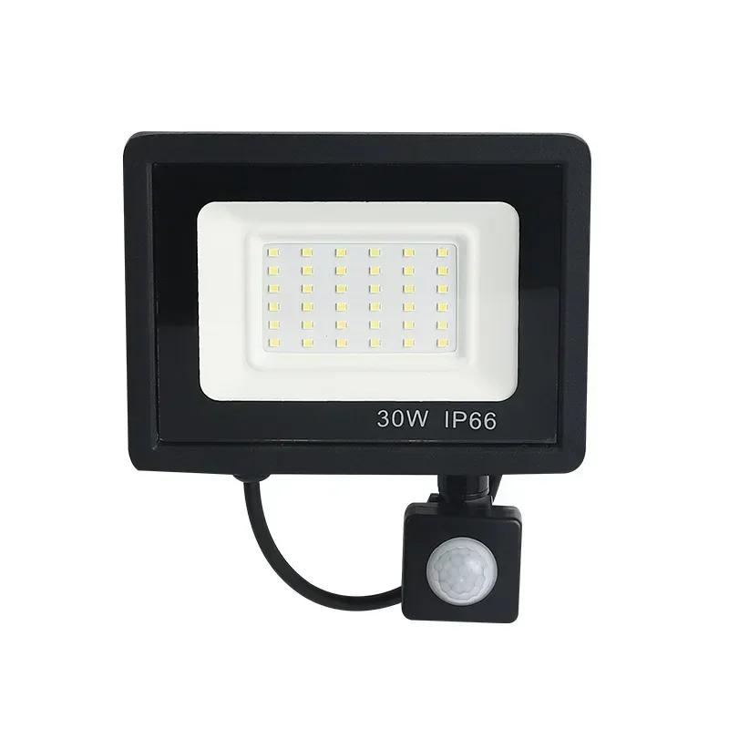 LED Induction Small Apple Floodlight 50W100W White Warm Light Outdoor Waterproof Human Body Infrared Induction PIR Floodlight