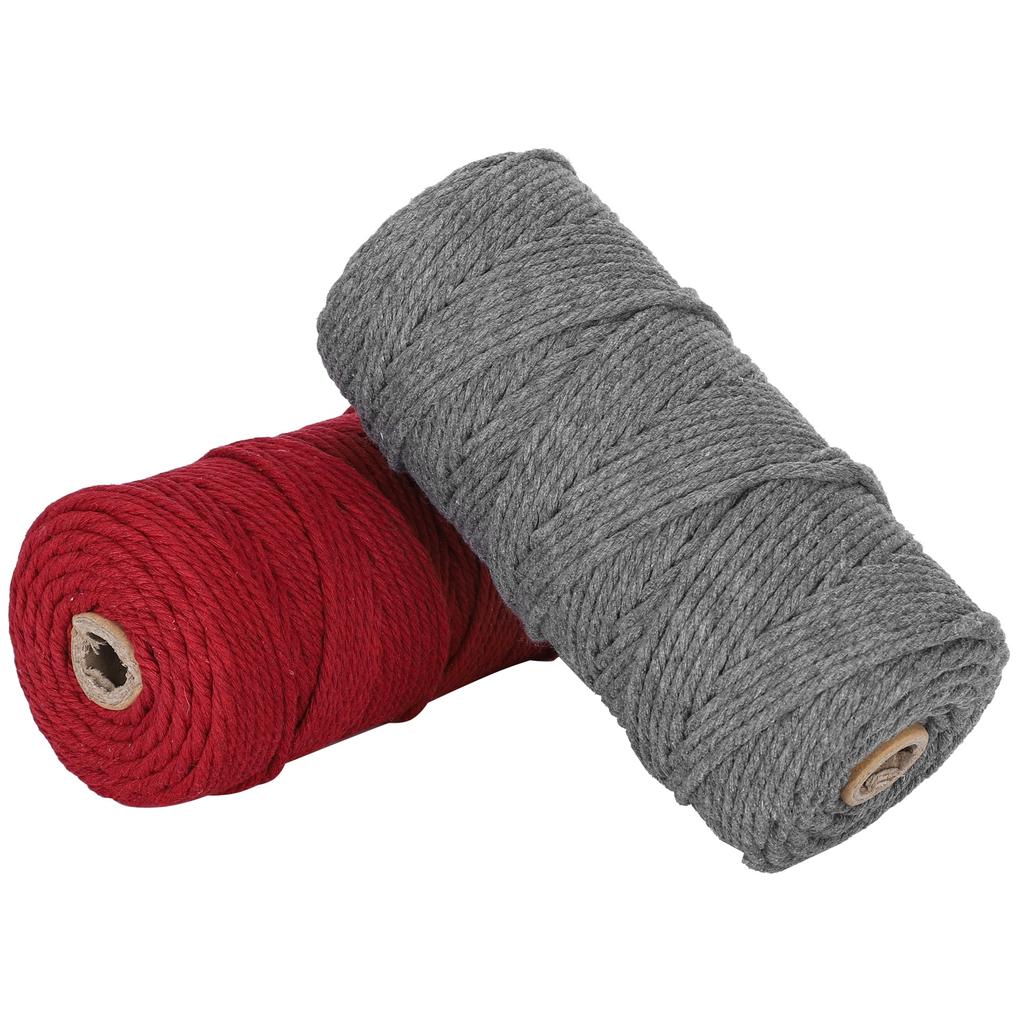 2Pcs 100 Meters Cotton Yarn Meters Knitting Rope Braid Macrame Handicrafts Hand DIY Craft