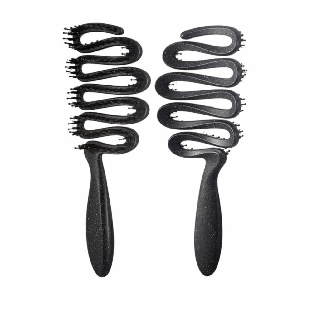 Anti Static Hollow Large Curved Comb Plastic Massage Scalp Hair Comb Styling Comb Barber Shop чёрный