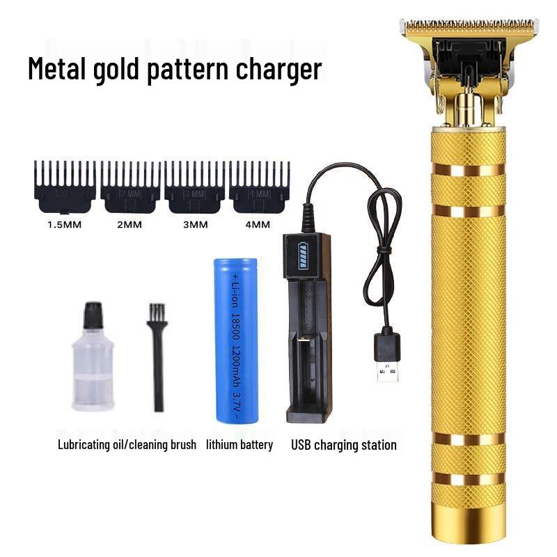 Professional Electric Hair Clipper for Barbers & Home: Precision Carving, Slicked Back Styles, Bald Head Trim.