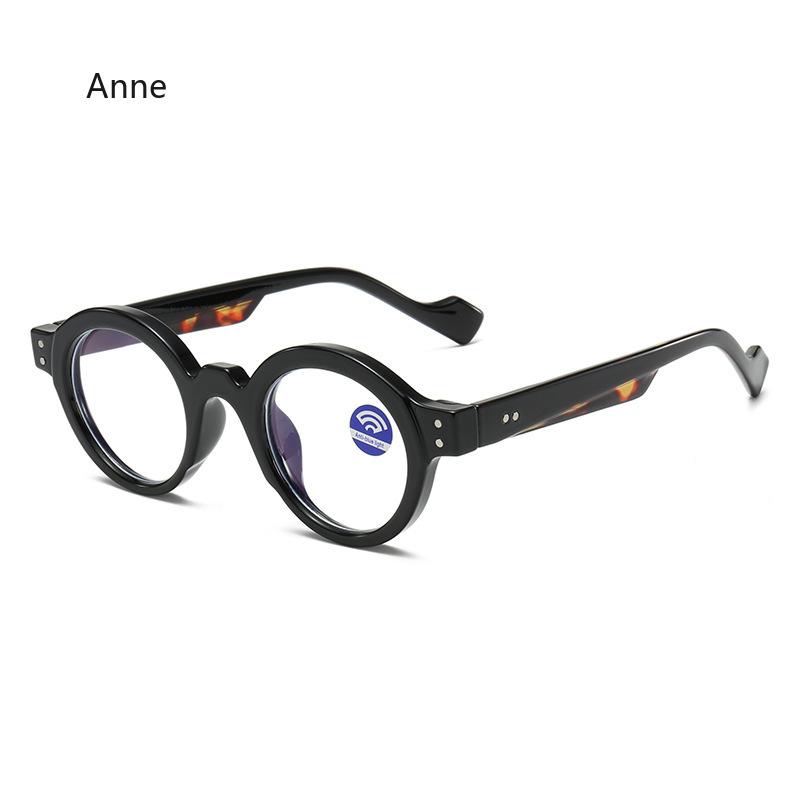 Anti-Blue Light Spring Hinge TR90 Retro Rivets Round Glasses Frames Fashion Computer Optical Eyeglasses Gafas Hombre