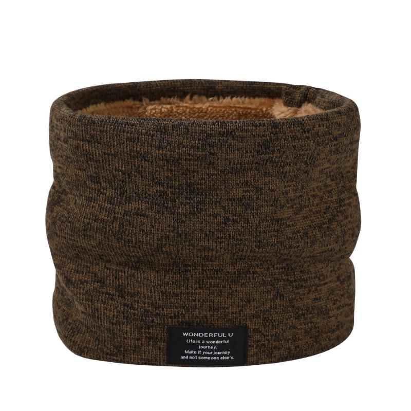 Winter Men's Knitted Scarf Outdoor Cold-proof Cycling Velvet Scarf Women's New Neck Cover Fashionable and Versatile