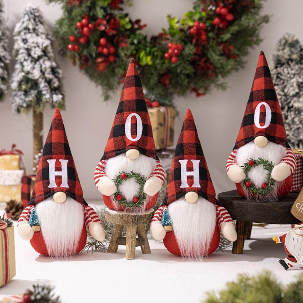 Merry Christmas Gnome Faceless Doll Ornaments Happy New Year Dwarf Doll Figurine  Kid Gifts
