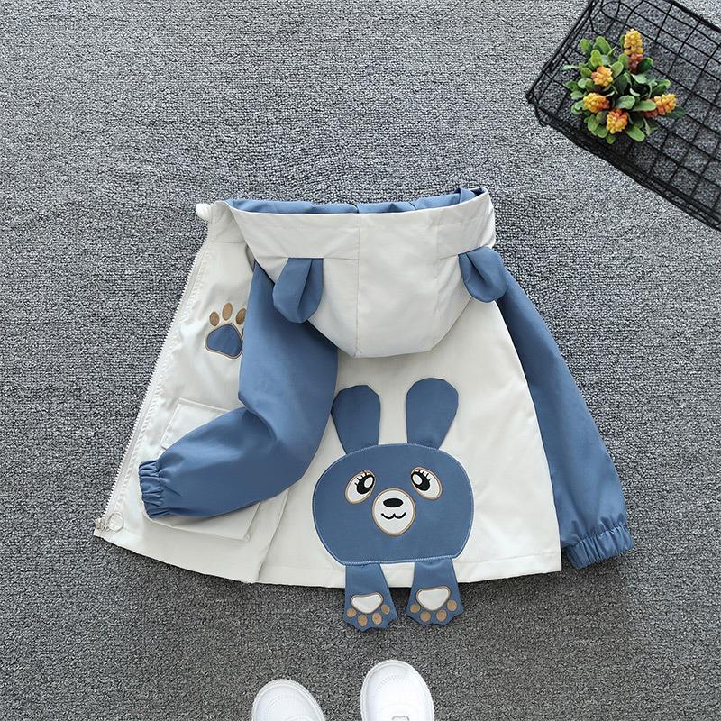 Children s Jackets, Spring and Autumn Color Matching Cartoon Jackets, Tops, Boys  Children s Clothing 80cm синий