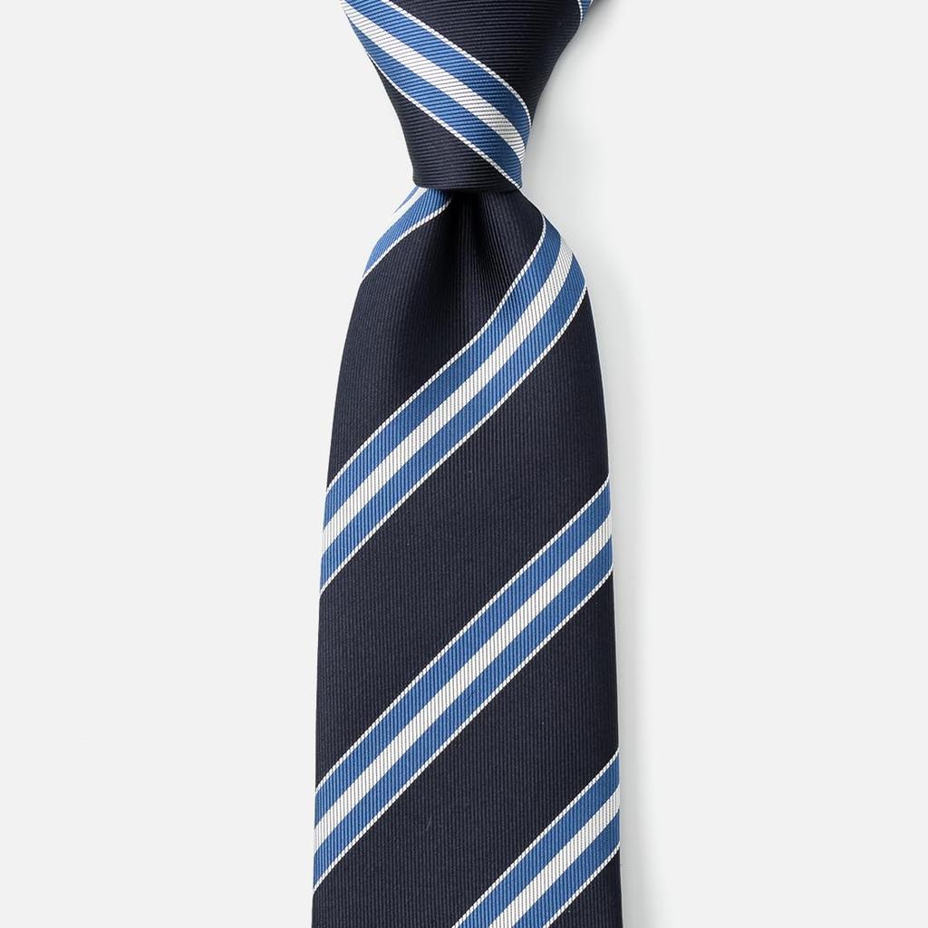 [Robert Fraser] Robert Fraser Tie, Brand Silk, Business Formal (StripedNavy)