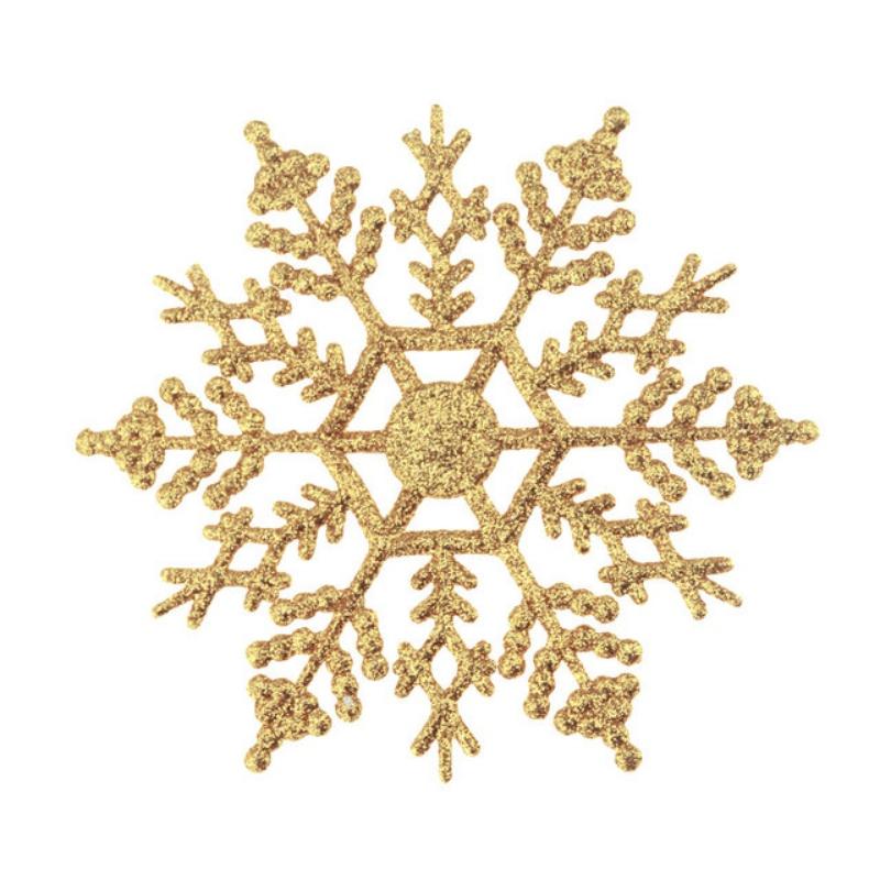 6/12pcs Christmas Snowflakes Decorations Silver Glitter Artificial Plastic Fake Snowflake Xmas Tree Ornaments Pendant Navidad