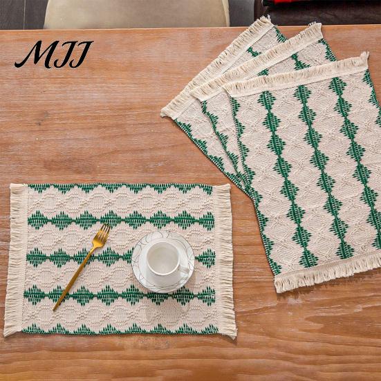 Holiday Table Decorations for Christmas Boho Runner with Tassels, Cotton Linen Rustic Runner, Striped Linens Tassels Farmhouse Home Party Bridal