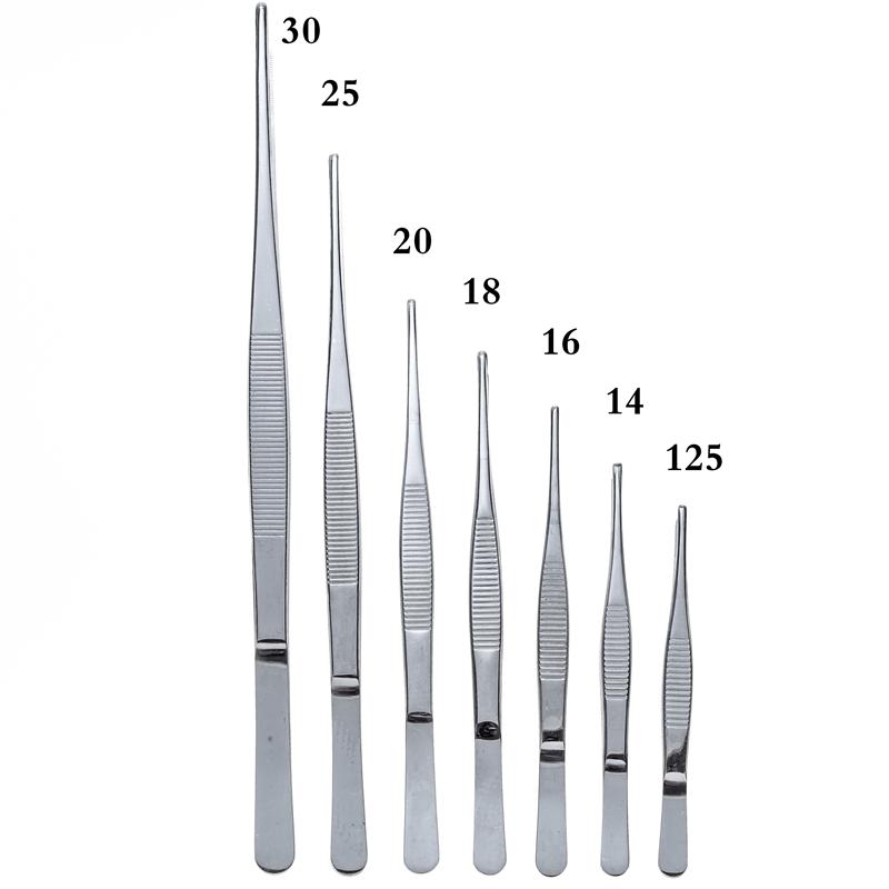 Stainless Steel 430 Anti-iodine Medical Tweezers Long Straight Forceps 12.5cm-30cm Straight Head Thicken Medical Tools