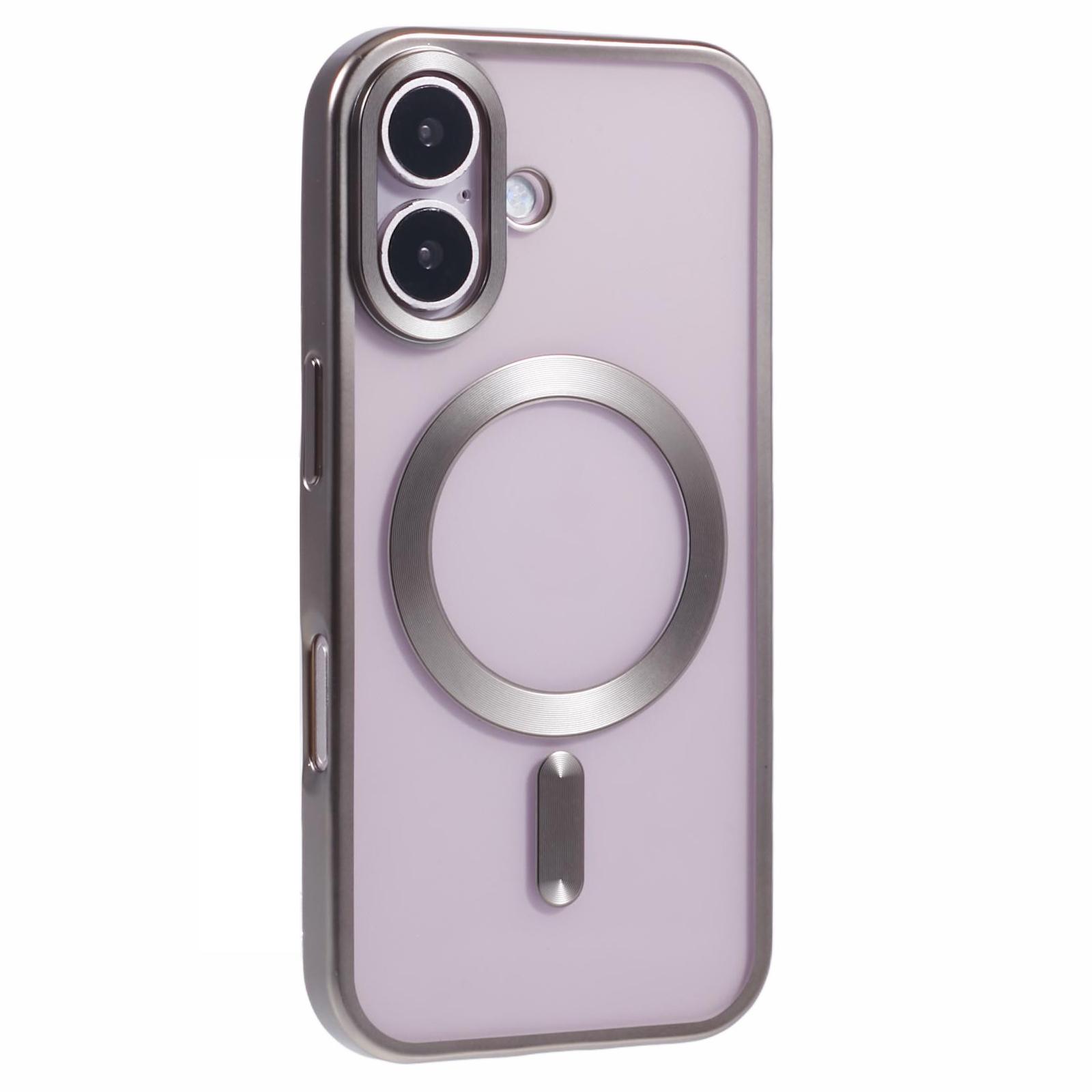 

For iPhone 16 Case Matte Electroplating Phone Cover Compatible with MagSafe A