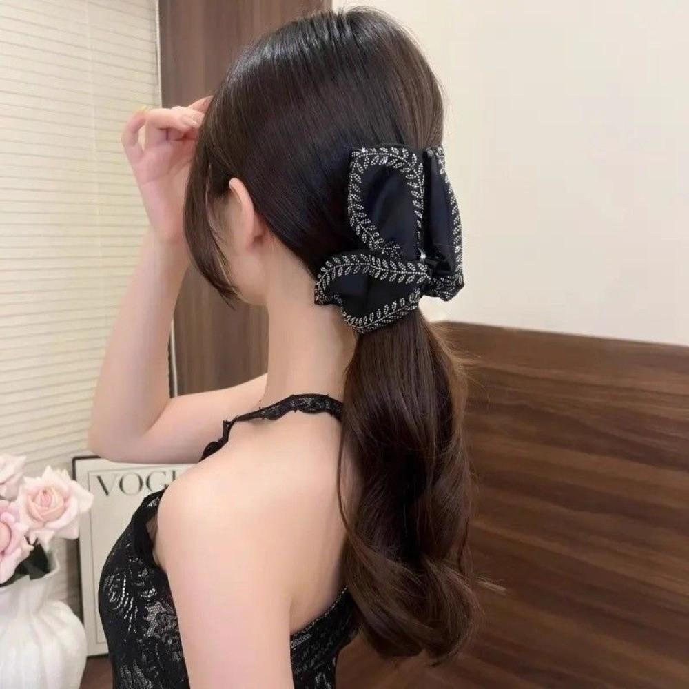 Sparkling Wheat Ear Shark Clip Large Size Rhinestone Hair Clip Fashion Hair Grip Clip  Party