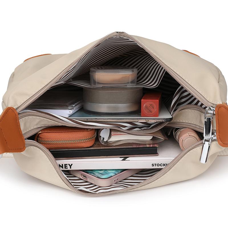 Geantă ușoară din pânză de nailon impermeabilă de mare capacitate pentru femei, geantă de umăr, geantă crossbody, geantă pentru mamă
