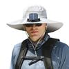 Men Fisherman Hat with Solar Fan Windproof Strap Large Brim Hollow Mesh USB Charging Anti-UV Sunlight Protection Great Breathability Outdoor