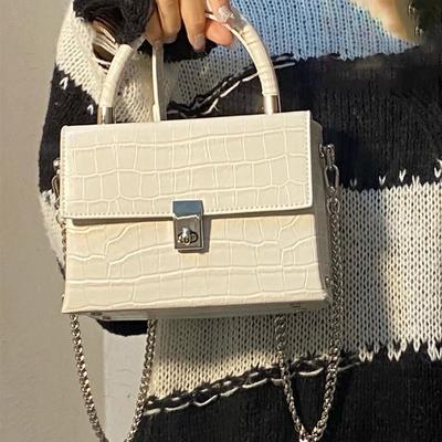 Summer Crocodile Pattern Handbag for Women Fashion Trend Crossbody Bag for Women High-end Chain Shoulder Strap Small Square Bag