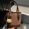 Fashion Hand Bucket Bag Women's Autumn New Trendy Retro Simple Shoulder Bag Casual Portable Messenger Bag