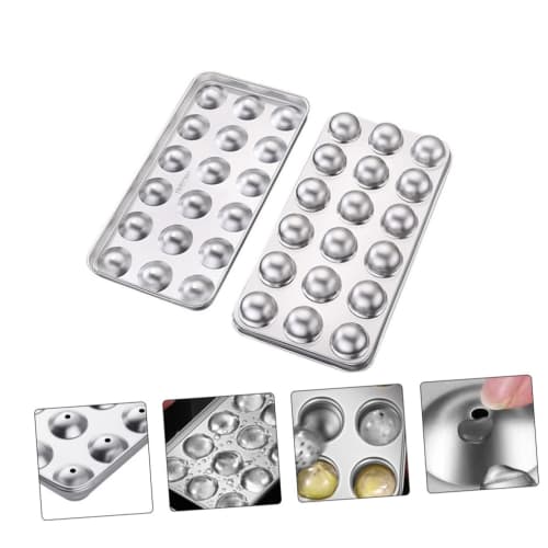 WATIIFUFU Ice Hockey Mold, Freezer Ice Tray, Ice Cube Mold, Ice Baking Mold, Ice Maker Machine, DIY Ice Mold, Round Ball Shape, 304 Stainless Steel, S