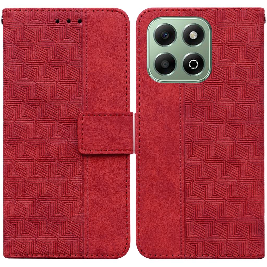 For Honor X6b 4G Case Geometry Pattern Leather Wallet Phone Cover