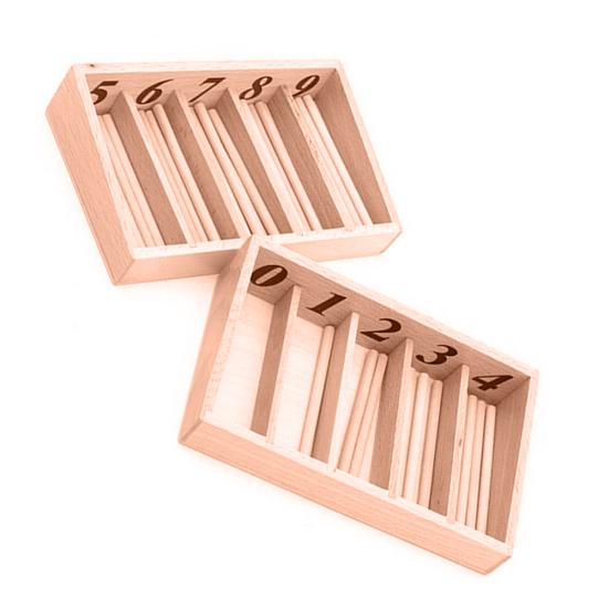 Montessori Wooden Spindle Rods Box Kids Baby Early Learning Educational Toy