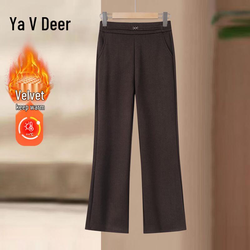 Yalu Women s Velvet-lined Wide-leg Winter Pants 4XL