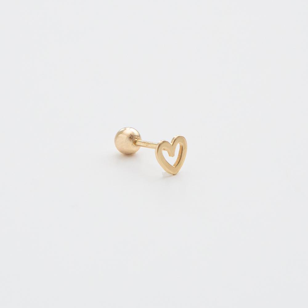 Lunne 14K Lovely Heart Piercing Earrings (14K Gold) S12