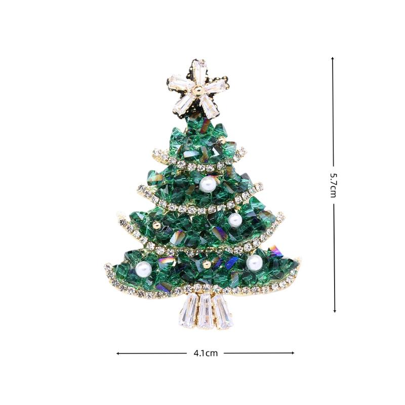 Cartoon Snowman Christmas Tree Brooches For Women Versatile Light Luxury Lapel Pin Clothing Accessories Party Gifts