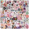 200 Pieces of Pink Sticker Decorative Phone Water Bottles for Female Feminist Groups with Waterproof Cartoon Designs