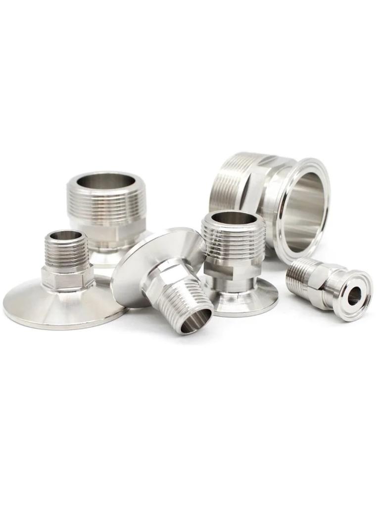 1/4" 3/8" 1/2" 3/4" 1" -4" NPT Male X 0.5" 0.75" 1.5" 2" -4" Tri Clamp Connector Pipe Fitting 304 316L Stainless Steel Sanitary