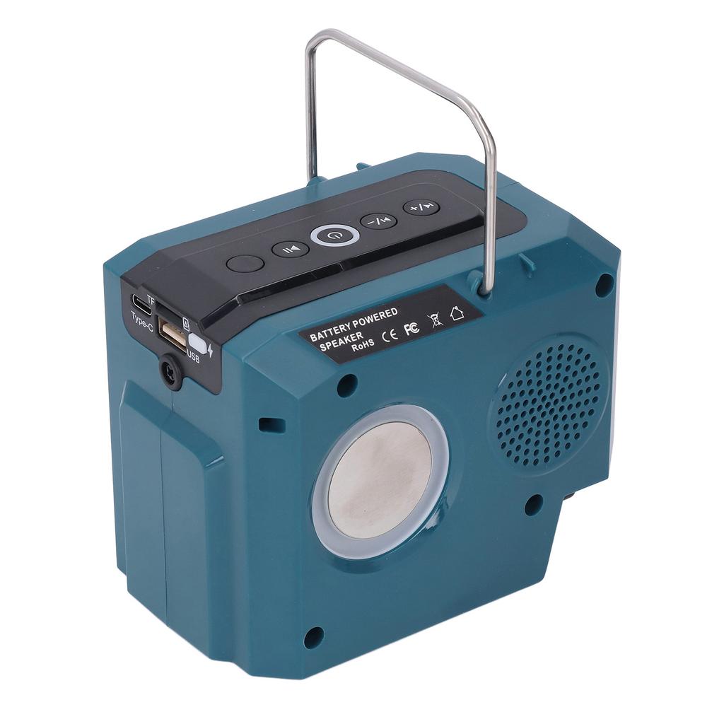 Baustellen-Bluetooth-Lautsprecher BT5.3 Akkubetrieben mit bunten LED-Leuchten für BL1815N BL1830 BL1840