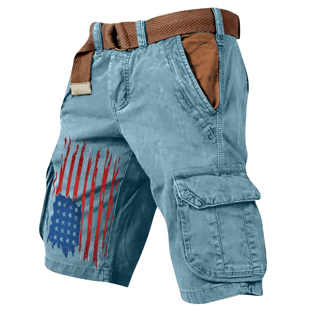 Pantaloncini Cargo Casual Stampati da Uomo per l'Estate con Tasche Multiple