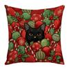 Festive Soft Christmas Pillow Covers 2D Printed Deer Throw Cushion Case Square Plaid Xmas Tree Pillowslip Living Room Decor