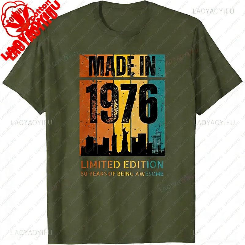 Retro 50 Year Old Vintage 1976 Limited Edition 50th Birthday Classic Graphic T Shirts Clothes for Women Men Summer Cotton Tees