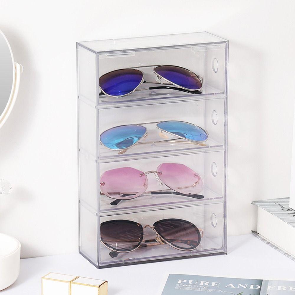 Drawer Style Sunglasses Case Desktop Glasses Storage Box New Acrylic Glasses Case